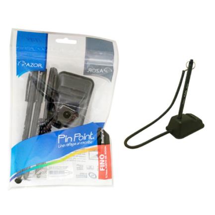 Boligrafo azor pin point holder redondo 0.7 mm color negro c/3