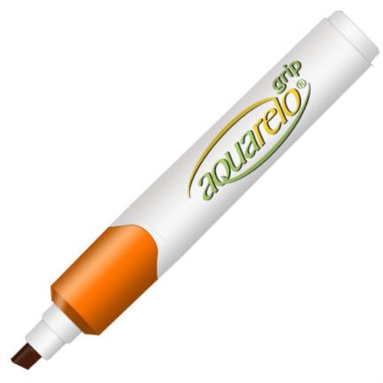 Marcador aquarelo grip punta cincel color naranja c/12 pzas
