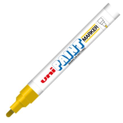 Marcador azor px-20 uniball paint color amarillo c/12 pzas