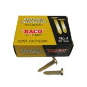 Broche baco latonado tipo aleman baco 22mm c/100
