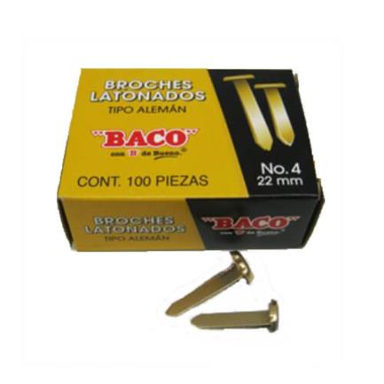 Broche baco latonado tipo aleman baco 22mm c/100