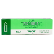 Clip Baco Cuadradito #1 Niquelado Paquete c/10 Cajas c/100 Clips c/u - Vista 8