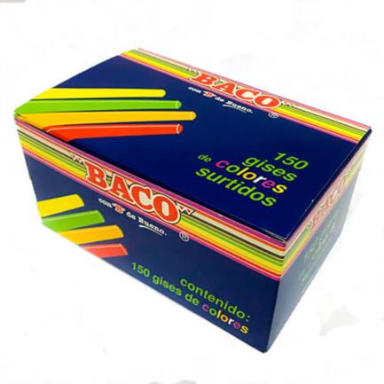 Gis baco colores tic-150 cajita c/150 piezas