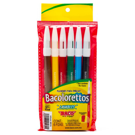 Marcador bacoloreto plumin c/6