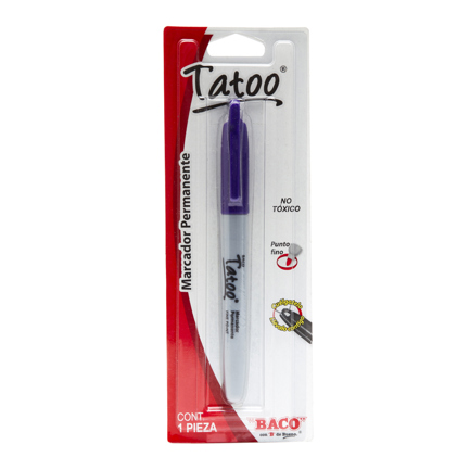 Marcador perm tatoo p/fino morado caja c/6