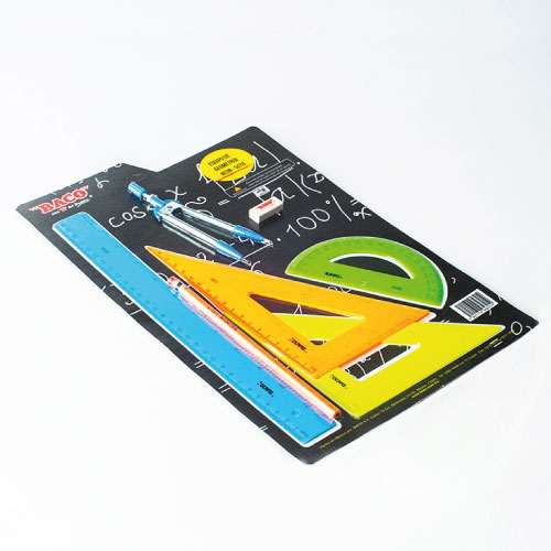 JUEGO DE GEOMETRIA BACO NEON 5070 COMPAS 600 - Vista 2