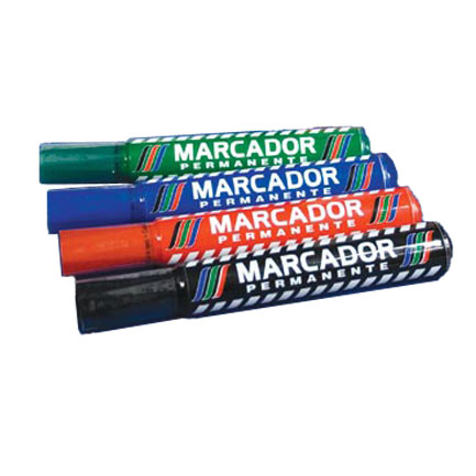 Marcador baco permanente plastico verde c/12
