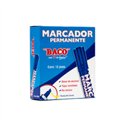 Marcador baco permanente tubo aluminio verde c/12
