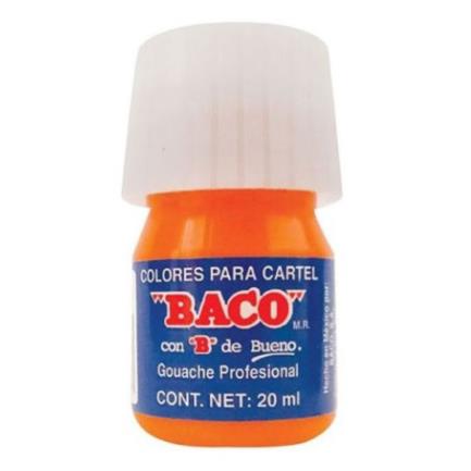 BAPPITAB045 - Pintura Baco para Cartel 20ml Color Naranja C/10 Pzas
