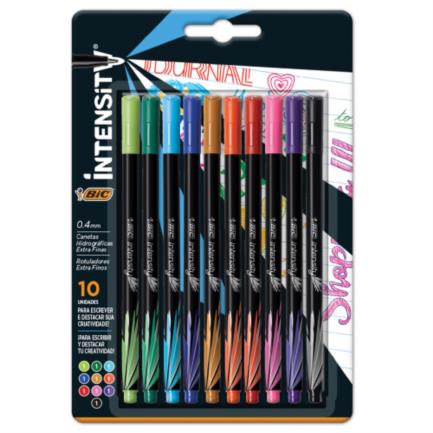 Rotulador bic intensity extra fino colores surtidos c/10 pzas