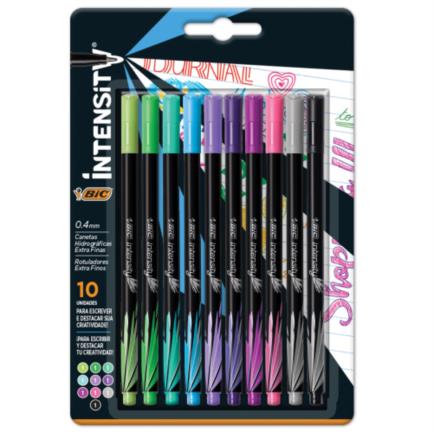Rotulador Bic Intensity Extra Fino Colores Surtidos C/10 Pzas