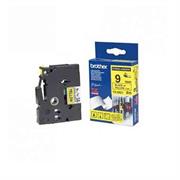 Cinta brother tzs621 laminada súper adhesiva texto negro fondo amarillo 9mmx8m