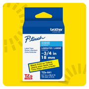 Cinta Laminada Brother Estandar Texto negro sobre cinta amarilla de 18mm x 8m - Vista 4