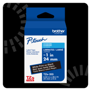 Cinta Laminada Brother Estandar Texto blanco sobre cinta negra de 24mm x 8m - Vista 4