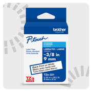Cinta Laminada Brother Estandar Texto negro sobre cinta blanca de 9mm x 8m 2