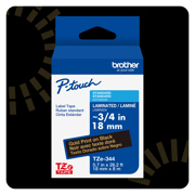 Cinta Laminada Brother Estándar Texto Dorado sobre Cinta Negra de 18mm x 8m - Vista 4