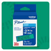 Cinta Laminada Brother Estandar Texto negro sobre cinta verde de 18mm x 8m 2