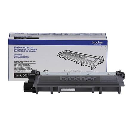 Tóner brother tn-660 alto rendimiento 2600 páginas hll2360dw/dcpl2540dw/mfcl2700 color negro