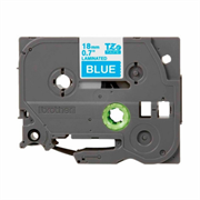 Cinta brother tze545 laminada texto blanco sobre fondo azul 18mmx8m pt300/310b/330/530