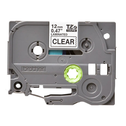 Cinta brother tz-131 laminada negro sobre transparente 12mmx8m pt300/310b/330/530