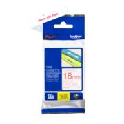 Cinta brother tze242 laminada texto rojo fondo blanco 18mmx8m