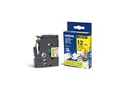 Cinta brother tze631 laminada texto negro sobre fondo amarillo 12mmx8m