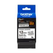 Cinta brother tzes231 laminada súper adhesiva texto negro fondo blanco 12mmx8m