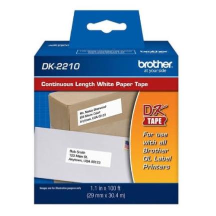 Cinta etiquetadora brother dk2210 papel blanco continuo 29mmx30.4m