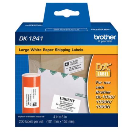 BOCETIAB012 - Etiqueta Brother Precortada Blanca 101mmx152mm 200 Etiquetas
