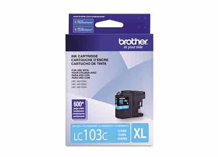 Tinta brother lc103c rendimiento 600 páginas color cian