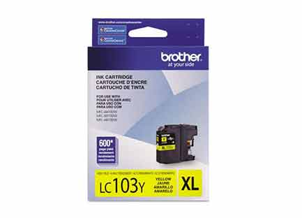 Tinta brother lc103y rendimiento 600 p&aacute;ginas color amarillo