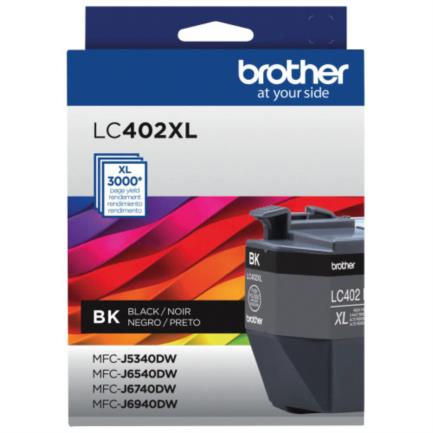 Tinta brother lc402xl s&uacute;per alto rendimiento hasta 3000 p&aacute;ginas color negro