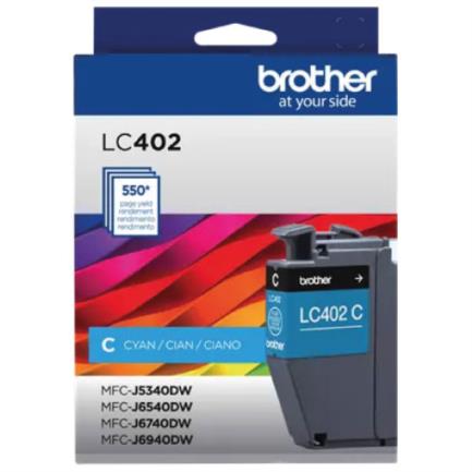 Tinta brother lc402c alto rendimiento hasta 550 p&aacute;ginas color cian