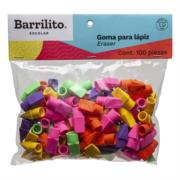 Goma Barrilito para Lápiz Colores Surtidos Bolsa C/100 Pzas - Vista 3