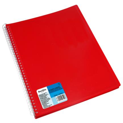 Carpeta barrilito espiral 20 protectores hoja paquete c/12 pzas