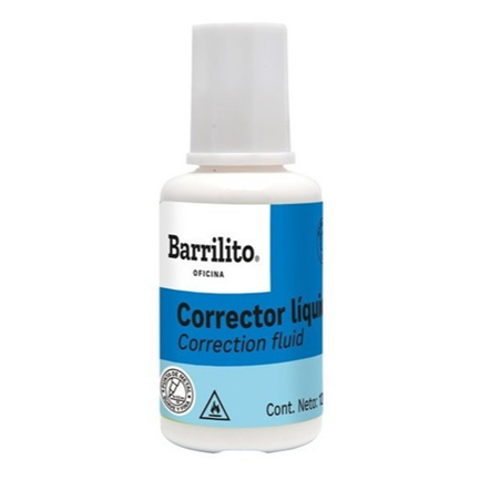 Corrector l&iacute;quido barrilito bote 12ml 1 pza