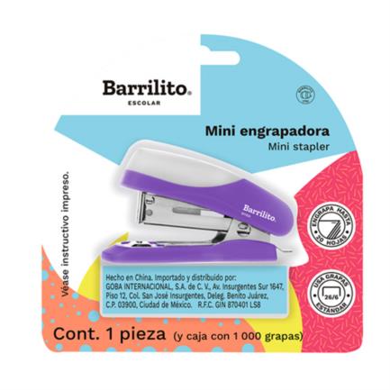 Mini engrapadora barrilito estándar c/grapas blister