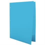 Folder barrilito plástico carta c/solapa color azul c/12 pzas