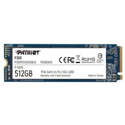 Unidad SSD Patriot M.2 512GB P300 PCIE 3.0 NVME 2280 1200MB/s Escritura 1700 MB/s Lectura - MAS RECIO