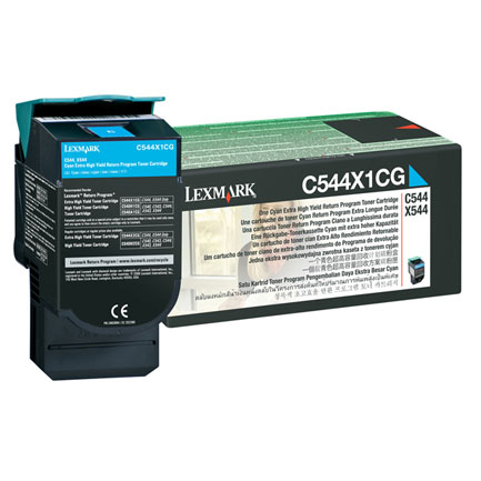 Tóner lexmark c544n alto rendimiento retornable color cian