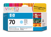 Tinta HP LF 70 Cyan Claro DesignJet Z2100 Z3100 130ML - Vista 4