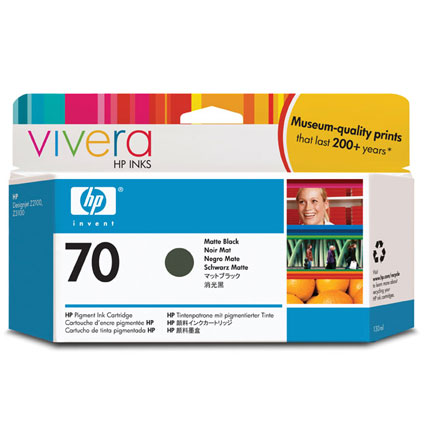 Tinta hp lf 70 negro mate designjet z2100 z3100 130ml
