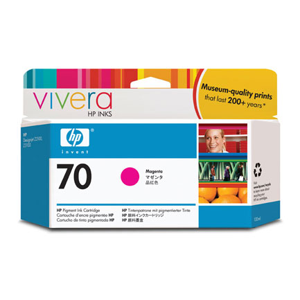 Tinta hp lf 70 magenta designjet z2100 z3100 130ml