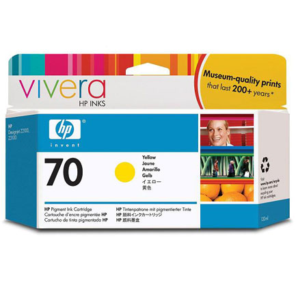 Tinta hp lf 70 amarillo designjet z2100 z3100 130ml