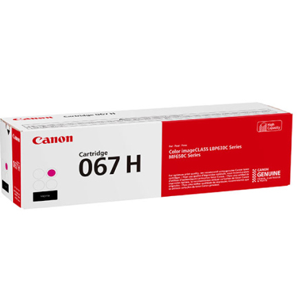 T&oacute;ner canon 067 h rendimiento 2350 p&aacute;ginas magenta