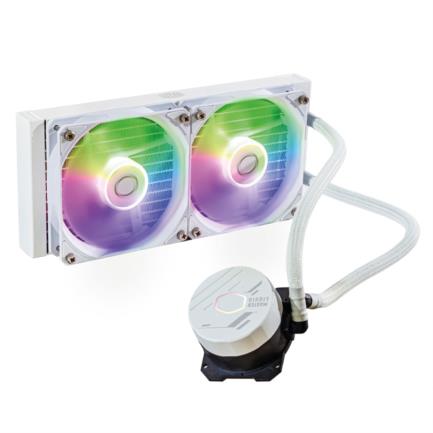 Enfriamiento líquido para cpu cooler master masterliquid 240l core argb 240mm compatible s 1200 1700 am4 am5 blanco