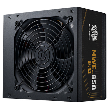 Fuente de Poder Cooler Master MWE Bronze V3 650W ATX 3.0 12V 80 Plus Bronze 24-pin No Modular Negro