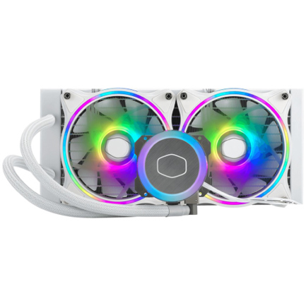 Enfriamiento liquido para cpu cooler master ml240 rgb illusion 240mm compatible 1200 1700 am4 color blanco