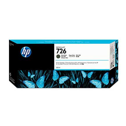 Tinta hp lf 726 negro mate designjet t1200/t2300 300ml
