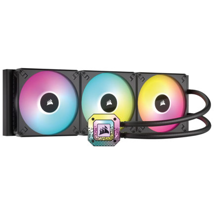 Enfriamiento Liquido Corsair para CPU iCUE H170i Elite Capellix XT 420mm RGB Compatible S 1200 1700 AM4 AM5 Color Negro
